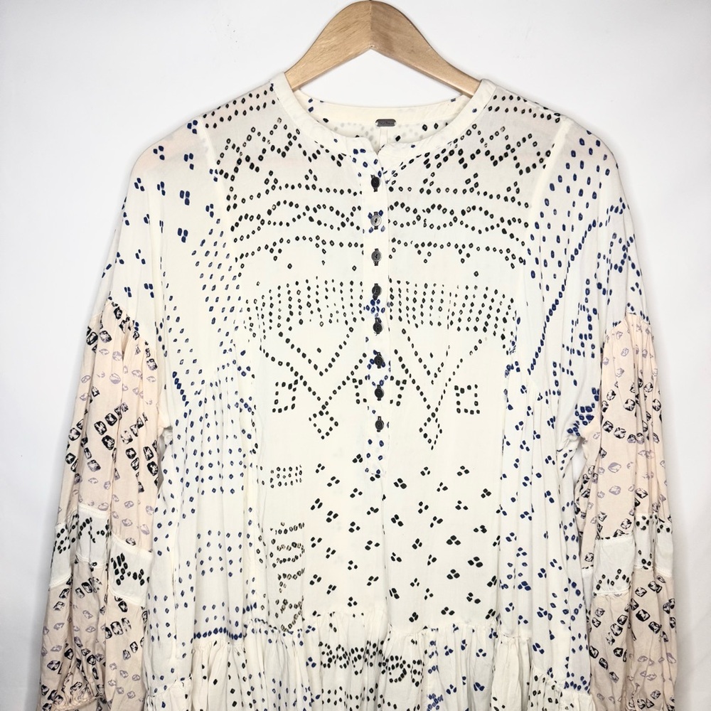 Free People Shibori Tunic Dress Ivory Size Small - Picture 5 of 10